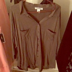 K Jordan button down cotton blouse 3X